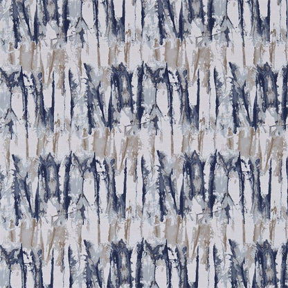 Harlequin Takara Indigo blue jacquard upholstery fabric by the yard with abstract shibori pattern, ideal for curtains, drapery, cushions, and modern interior design, featuring rich denim blue tones and designer textile quality