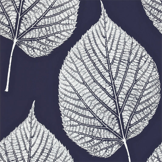 HARLEQUIN OUTLET Leaf Wallpaper Contemporary Floral Indigo, Chalk   - HMOT110371
