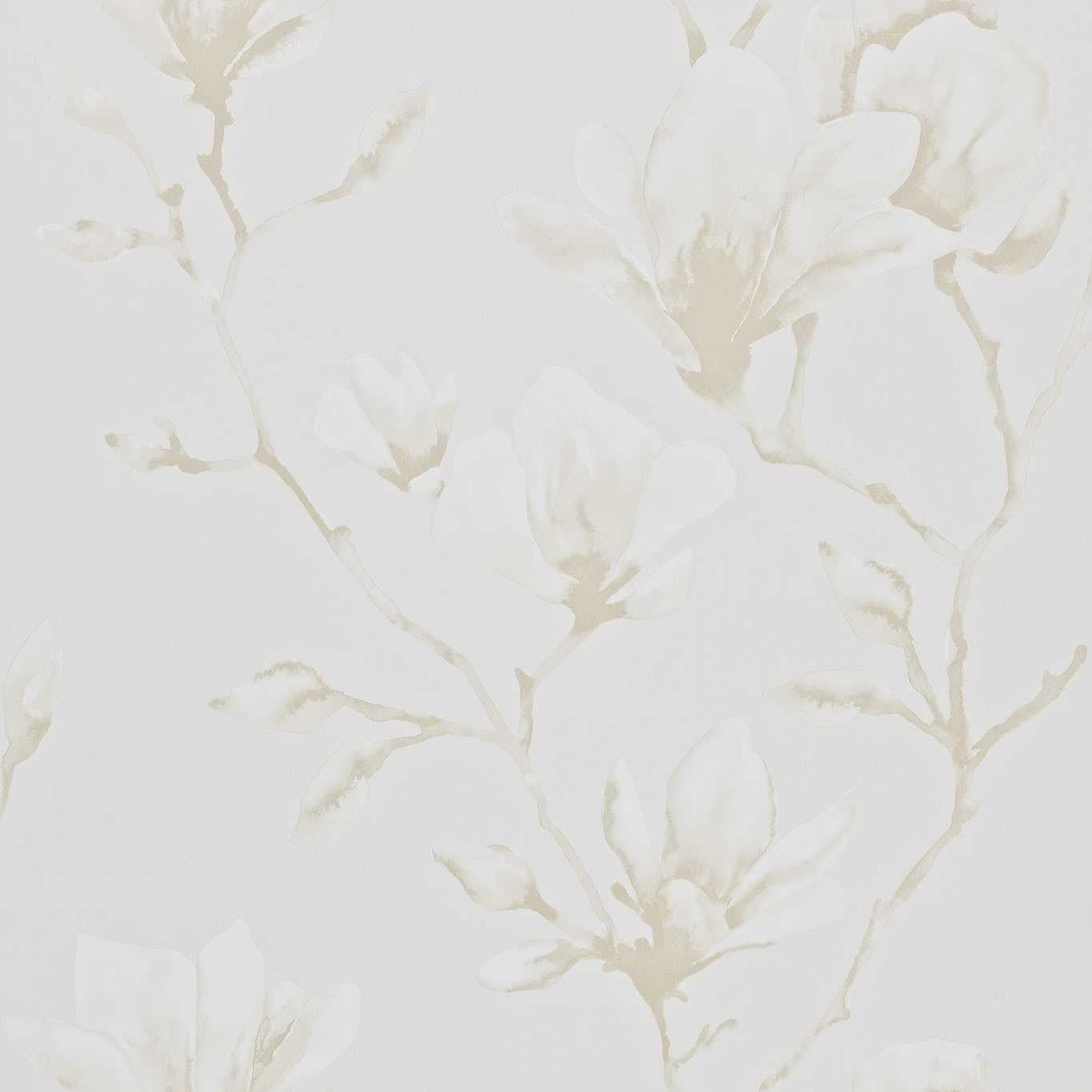 HARLEQUIN Lotus Wallpaper Contemporary, Floral Pearl  Gravure Printed Wallpaper - HMOW110877