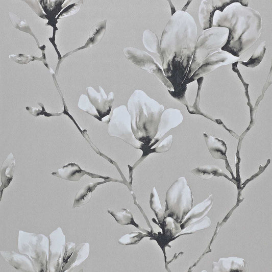 HARLEQUIN Lotus Wallpaper Contemporary, Floral Silver  Gravure Printed Wallpaper - HMOW110880