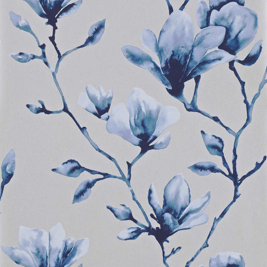 HARLEQUIN Lotus Wallpaper Contemporary, Floral Indigo  Gravure Printed Wallpaper - HMOW110881