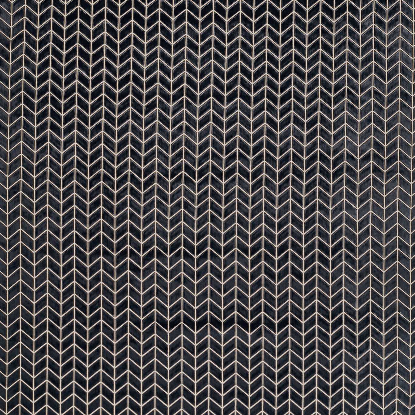 Dark charcoal fabric with a cream-colored repeating chevron/herringbone geometric pattern.