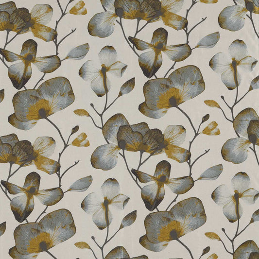 HARLEQUIN Kienze Fabric Classic Floral Ochre,Steel   - HMTE132761