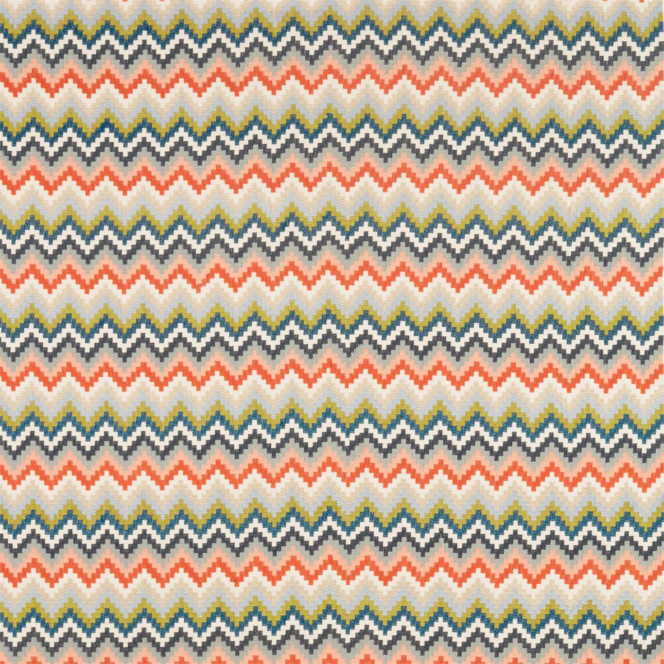 HARLEQUIN Minouri  Fabric Geometric Teal,Mandarin,Lichen   - HMTE132767