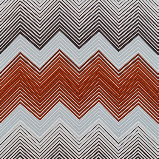HARLEQUIN OUTLET Perspective Fabric Stripes Rust,Sky   - HMTE132817