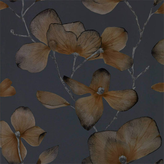 HARLEQUIN Kienze Wallpaper Contemporary, Floral Graphite,Gilver  Gravure - Wide Width Printed Wallpaper - HMWF111959