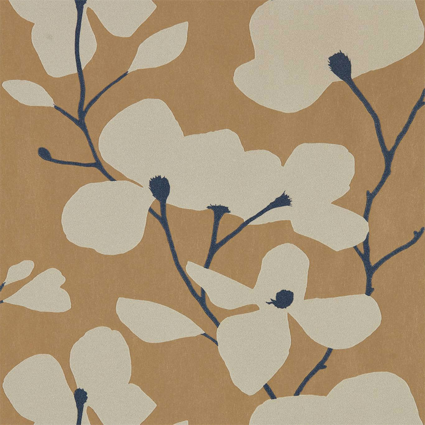 HARLEQUIN Kienze Shimmer Wallpaper Contemporary, Floral Antique Gold,Ink  Rotary Wide Width Printed Wallpaper - HMWF111972