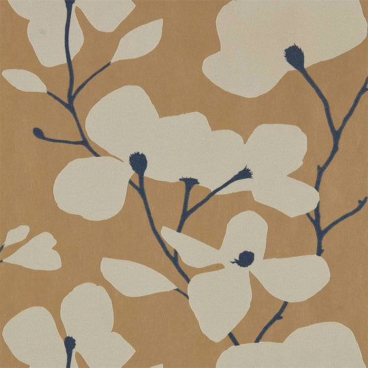 HARLEQUIN Kienze Shimmer Wallpaper Contemporary, Floral Antique Gold,Ink  Rotary Wide Width Printed Wallpaper - HMWF111972