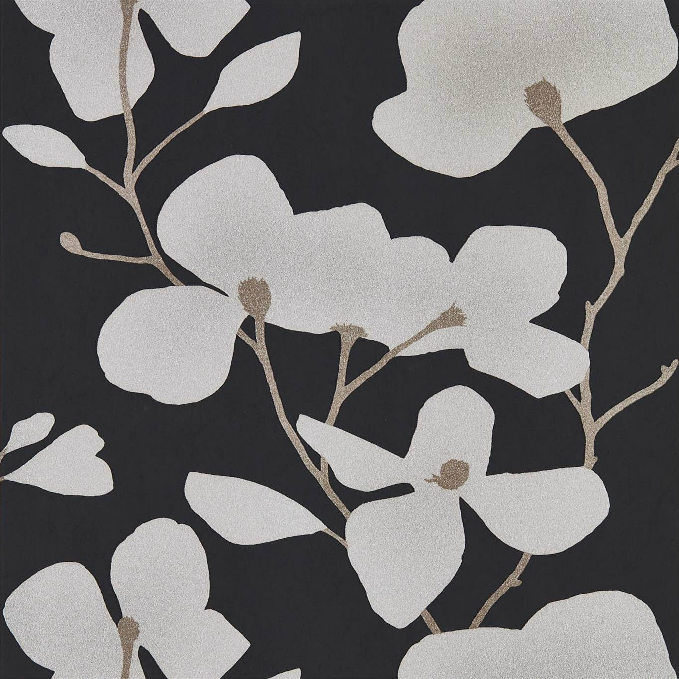 HARLEQUIN Kienze Shimmer Wallpaper Contemporary, Floral Steel,Graphite  Rotary Wide Width Printed Wallpaper - HMWF111973