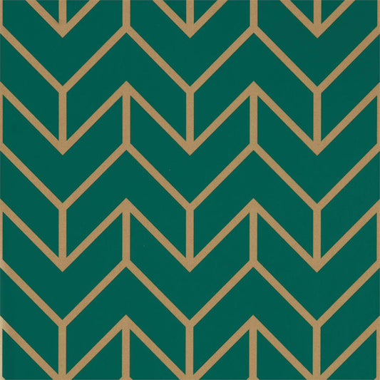 HARLEQUIN Tessellation  Wallpaper Geometric Teal,Gold  Rotary Printed Wallpaper - HMWF111984