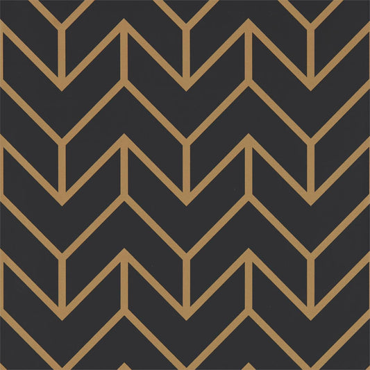 HARLEQUIN Tessellation  Wallpaper Geometric Graphite,Gold  Rotary Printed Wallpaper - HMWF111985