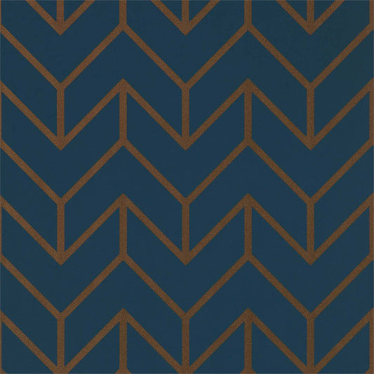 HARLEQUIN Tessellation  Wallpaper Geometric Marine,Copper  Rotary Printed Wallpaper - HMWF111986