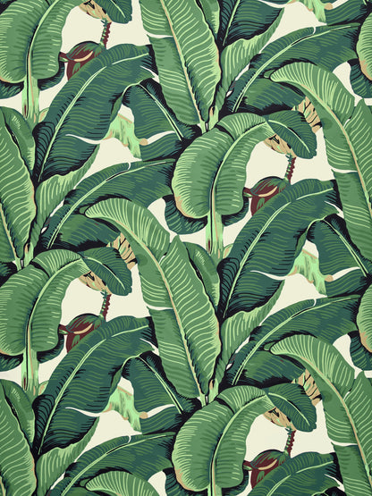 SCALAMANDRE  HINSON PALM - COTTON PRINT FABRIC GREEN   - HN 000142010 NEW SKU # HN420100001