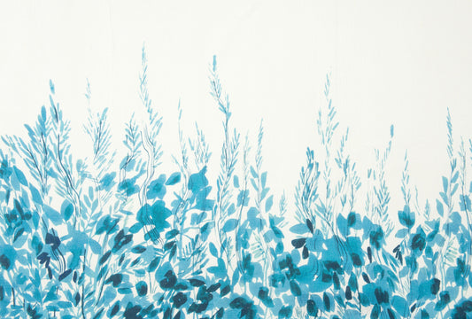 SCALAMANDRE OUTLET  FABRIC MEADOW WALK - PANEL  FABRIC BLUE   - HN 000242022 NEW SKU # HN420220002