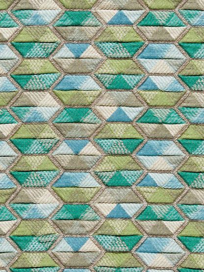 SCALAMANDRE  CAROUSEL FABRIC AQUA   - HN 000342006 NEW SKU # HN420060003