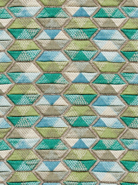 SCALAMANDRE  CAROUSEL FABRIC AQUA   - HN 000342006