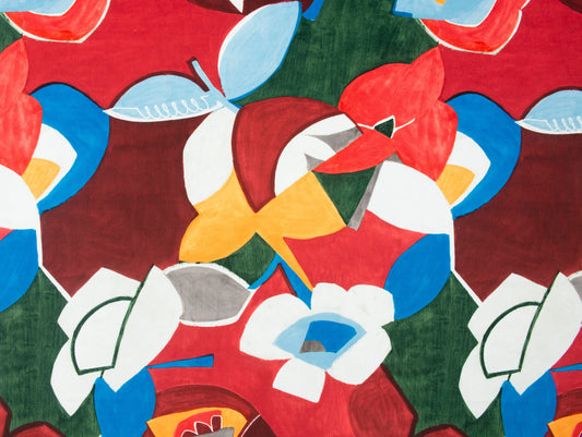 SCALAMANDRE OUTLET  FABRIC BOOM BLOOM PRINTED VELVET  FABRIC RED   - HN 000342021 NEW SKU # HN420210003