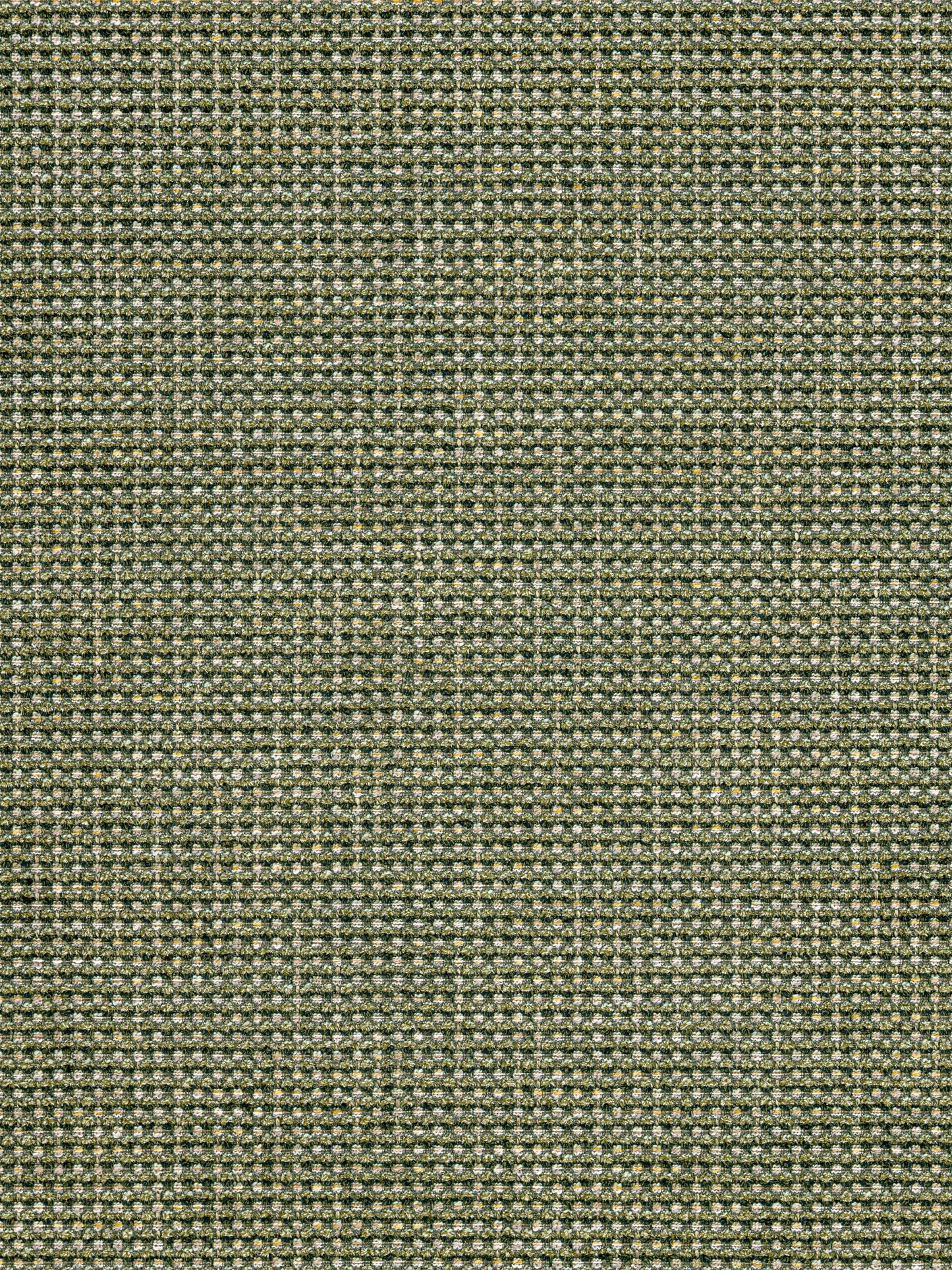 Olive-green and beige tweed woven fabric with a tight check-like texture, ideal for upholstery.