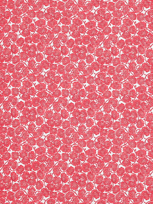 SCALAMANDRE PRINTED FABRICS FLORAL, SCROLL PRINTED FABRICS RED   - HN166560005