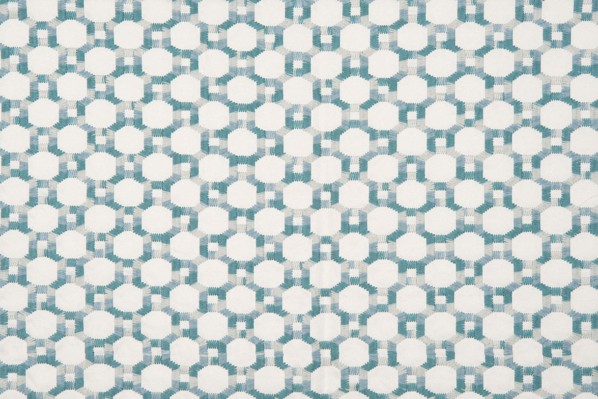 SCALAMANDRE  ISLAND TRELLIS FABRIC AQUA   - HN 000642014