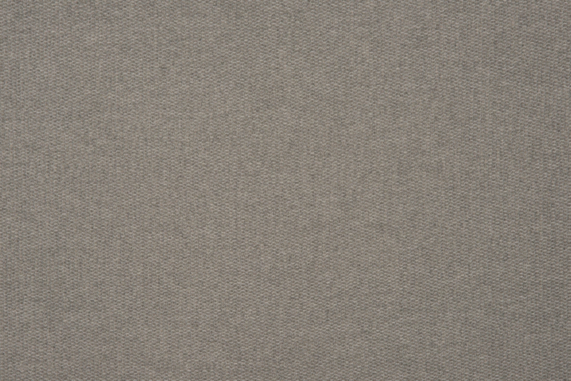 Grey textured woven upholstery fabric close-up with a linen-like appearance and tight weave.