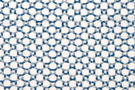 SCALAMANDRE  ISLAND TRELLIS FABRIC BLUE   - HN 000742014