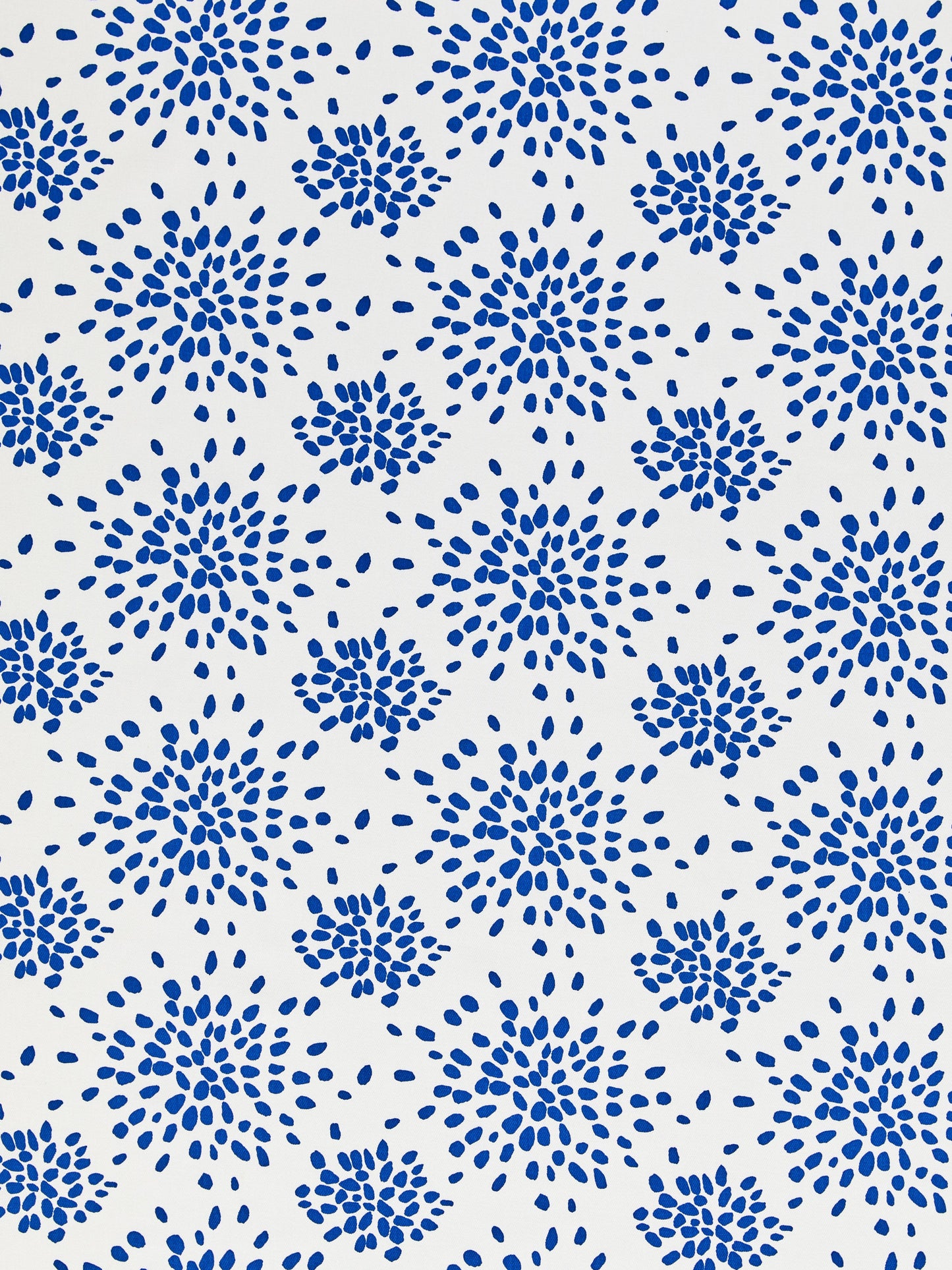 SCALAMANDRE  FIREWORKS COTTON PRINT FABRIC BLUE ON WHITE   - HN 000BF1020