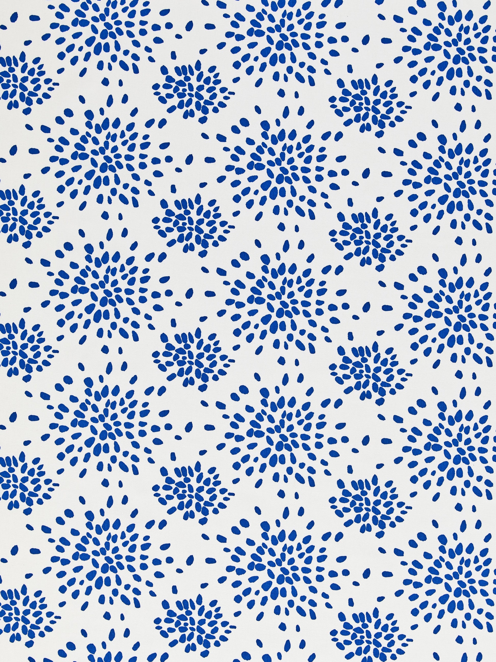 SCALAMANDRE  FIREWORKS COTTON PRINT FABRIC BLUE ON WHITE   - HN 000BF1020