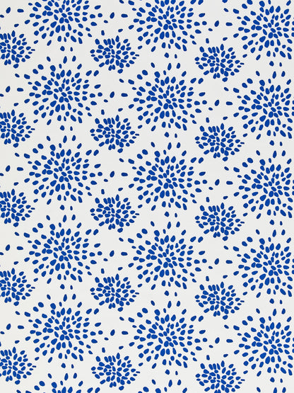 SCALAMANDRE  FIREWORKS COTTON PRINT FABRIC BLUE ON WHITE   - HN 000BF1020 NEW SKU # HNF1020000B