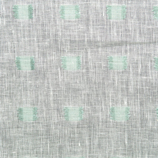 SCALAMANDRE OUTLET  FABRIC LISSOM LINEN SHEER  FABRIC OFF-WHITE , BLUE   - HN 000BW0672