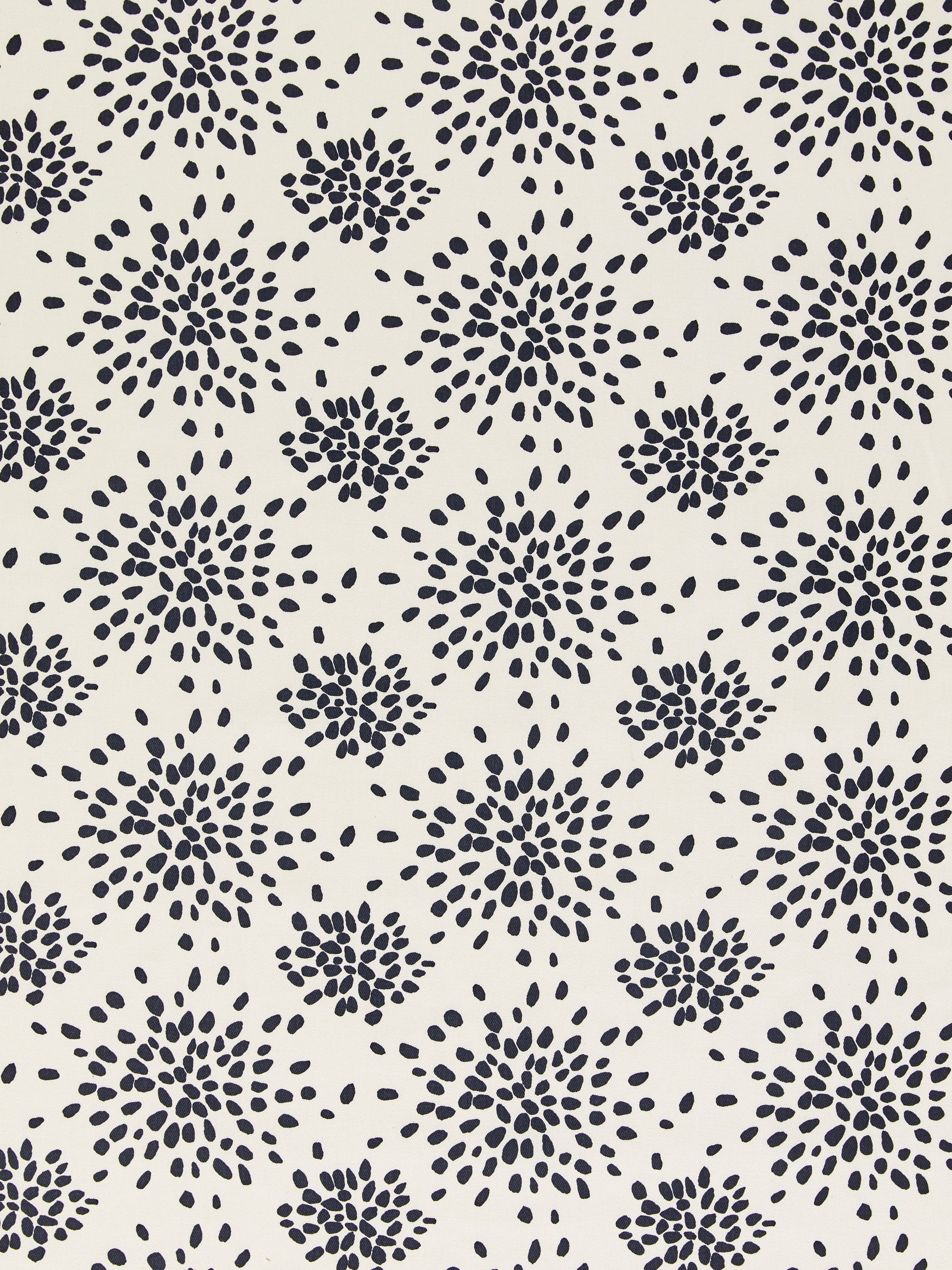 SCALAMANDRE  FIREWORKS COTTON PRINT FABRIC BLACK ON OFF-WHITE   - HN 000EF1020