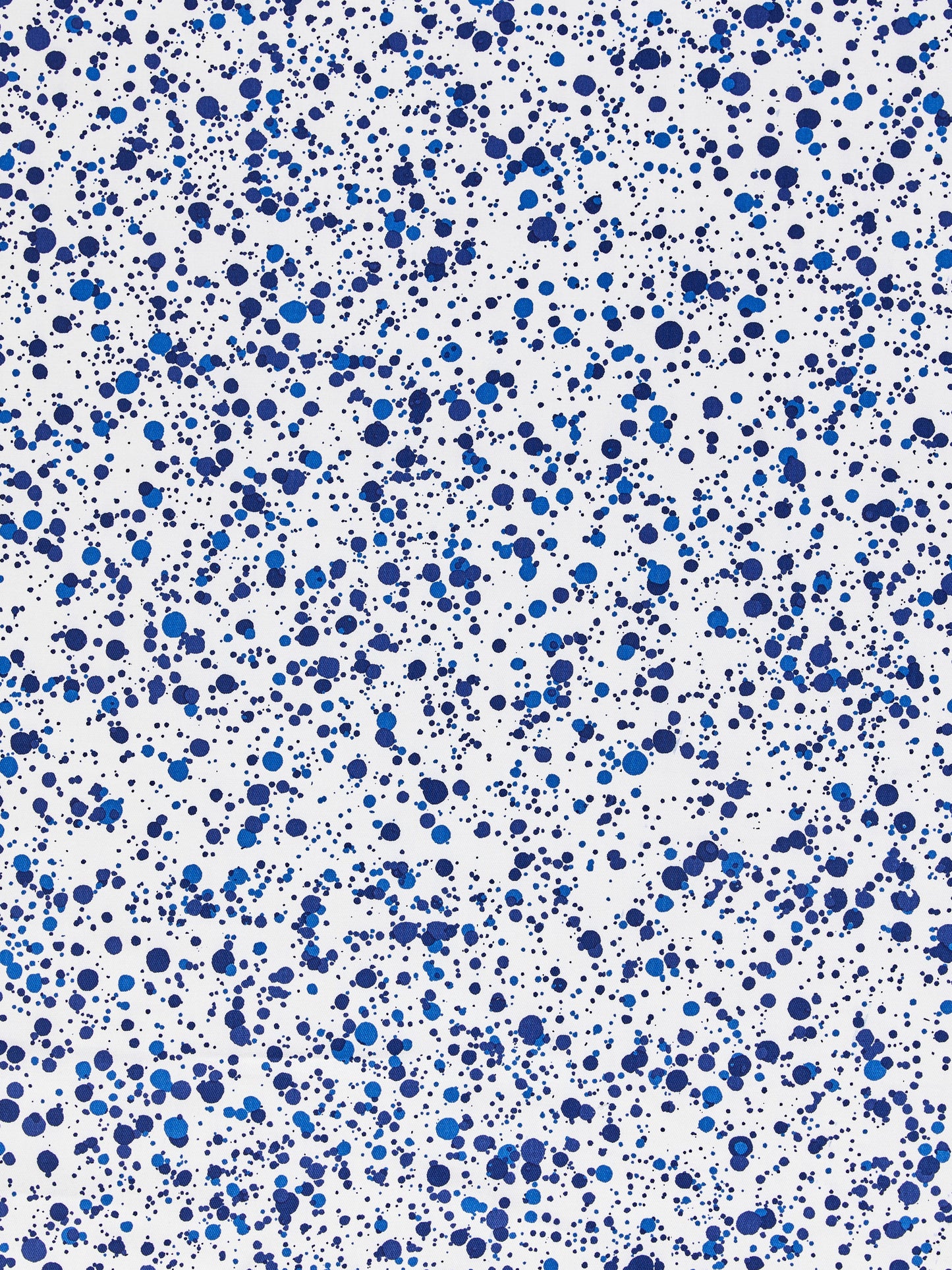 SCALAMANDRE  SPATTER COTTON PRINT FABRIC NAVY ON WHITE   - HN 000NF0153