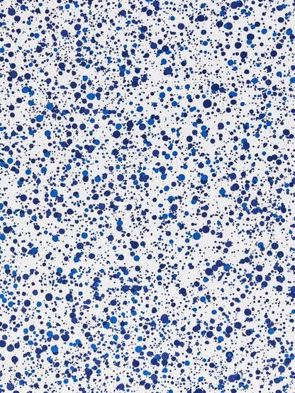 SCALAMANDRE  SPATTER COTTON PRINT FABRIC NAVY ON WHITE   - HN 000NF0153 NEW SKU # HNF0153000N