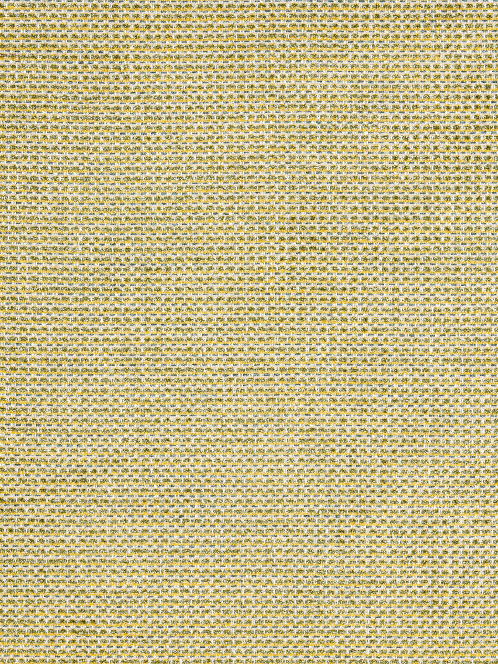 Close-up of yellow woven upholstery fabric with cream threads and a subtle textured pattern.