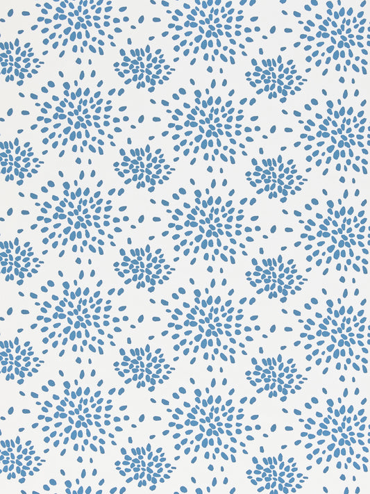 SCALAMANDRE  FIREWORKS COTTON PRINT FABRIC DELPHINIUM   - HN 00BDF1020