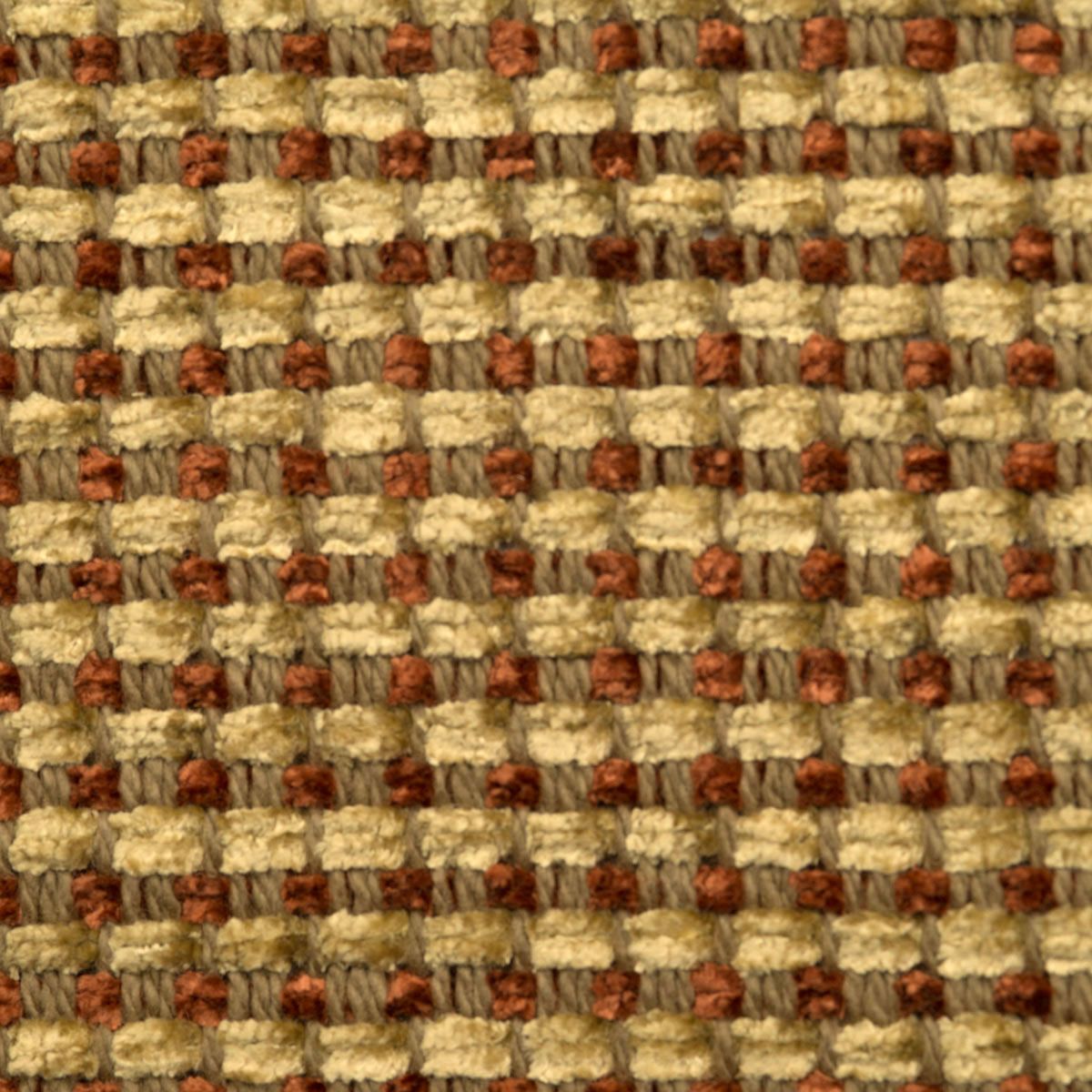 SCALAMANDRE OUTLET  FABRIC LANGHORNE CHENILLE  FABRIC RUST, TAN   - HN 00FAW0886