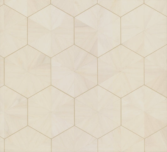 York Wallcoverings Traveler Hexagram Wood Veneer Off White Wallpaper  Geometrics Whites and Off-Whites   - HO2101