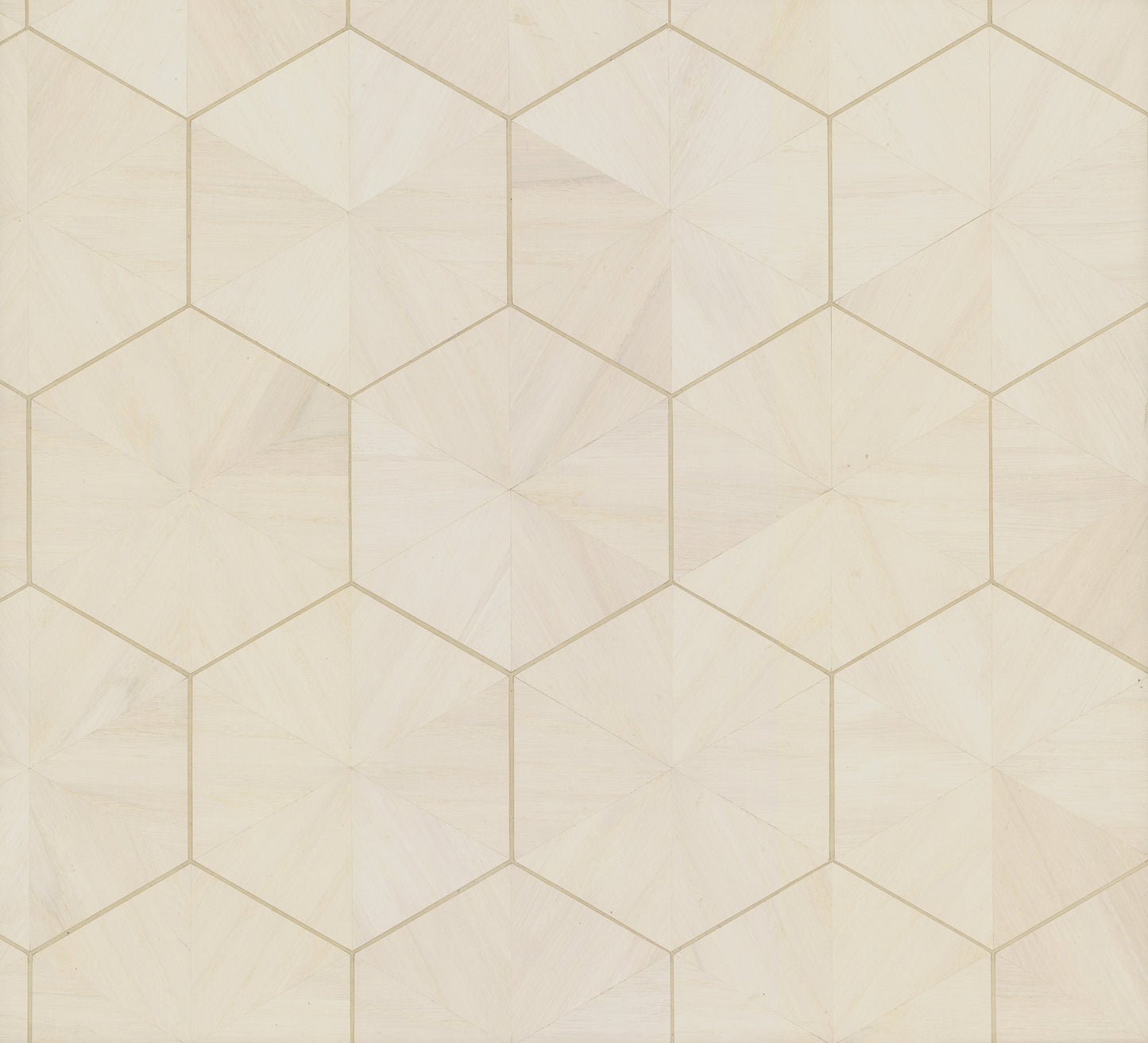 York Wallcoverings Grasscloth and Natural Resource Hexagram Wood Veneer Ivory Wallpaper Feature Wall Wood Veneer Whites and Off-Whites   - HO2101GV