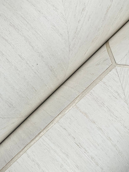 York Wallcoverings Grasscloth and Natural Resource Hexagram Wood Veneer Ivory Wallpaper Feature Wall Wood Veneer Whites and Off-Whites   - HO2101GV