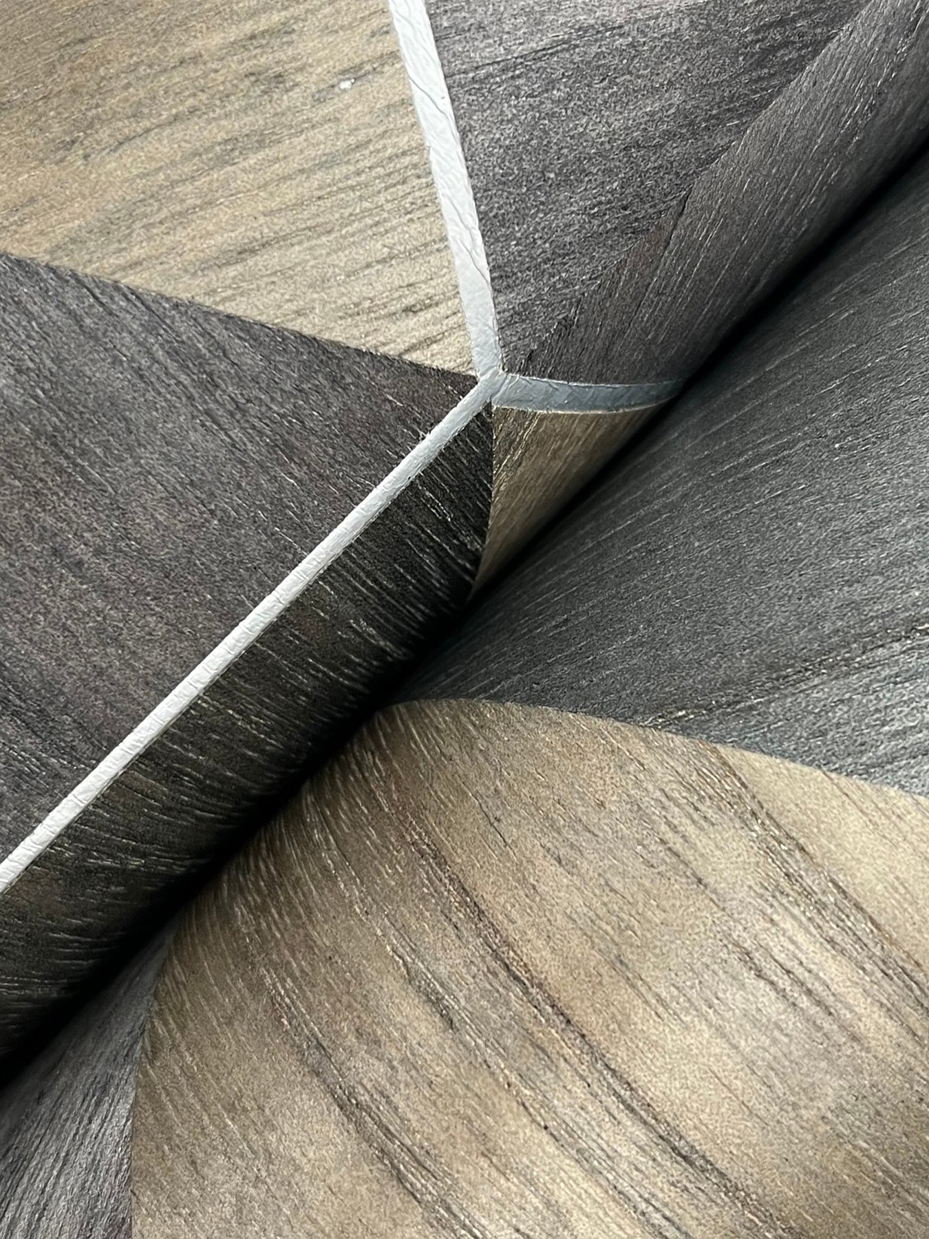 York Wallcoverings Grasscloth and Natural Resource Hexagram Wood Veneer Smoke Wallpaper Feature Wall Wood Veneer Browns   - HO2103GV
