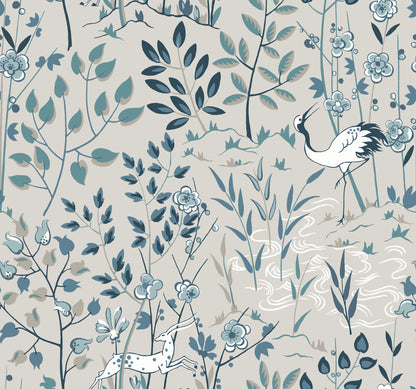 York Wallcoverings Traveler Aspen Grey Wallpaper  Animals Greys   - HO2129