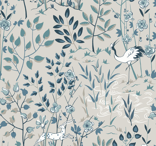 York Wallcoverings Traveler Aspen Grey Wallpaper  Animals Greys   - HO2129