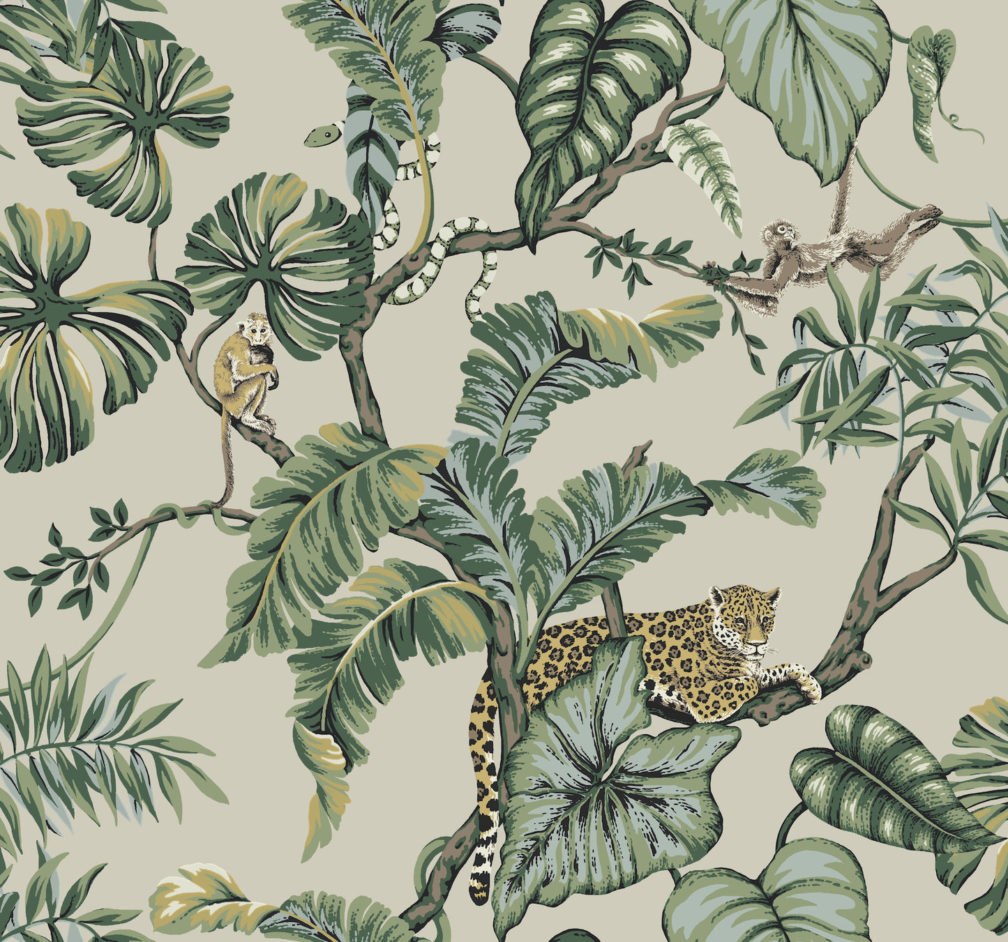 York Wallcoverings Traveler Jungle Cat Beige Wallpaper  Animals Neutrals   - HO2144