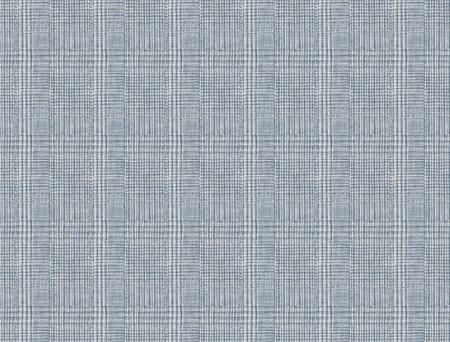 Blue plaid wallpaper with light and dark blue checks.