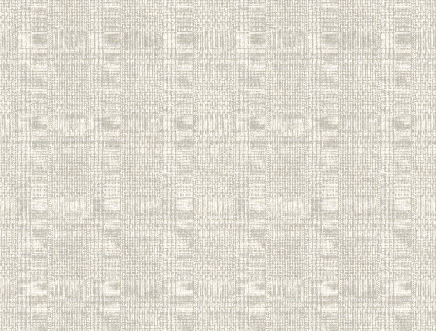 Off-white shirting plaid wallpaper with a fine crosshatch texture.
