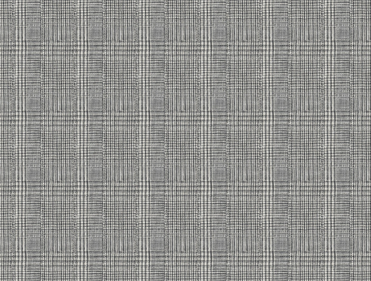 Black plaid wallpaper with a woven texture and subtle checks.