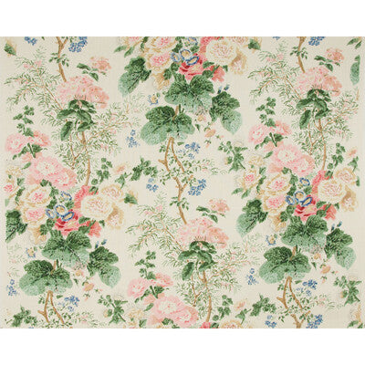 LEE JOFA PRINT BOTANICAL & FLORAL ,,   - HOLLYHOCK HAND.WHT-COR.0