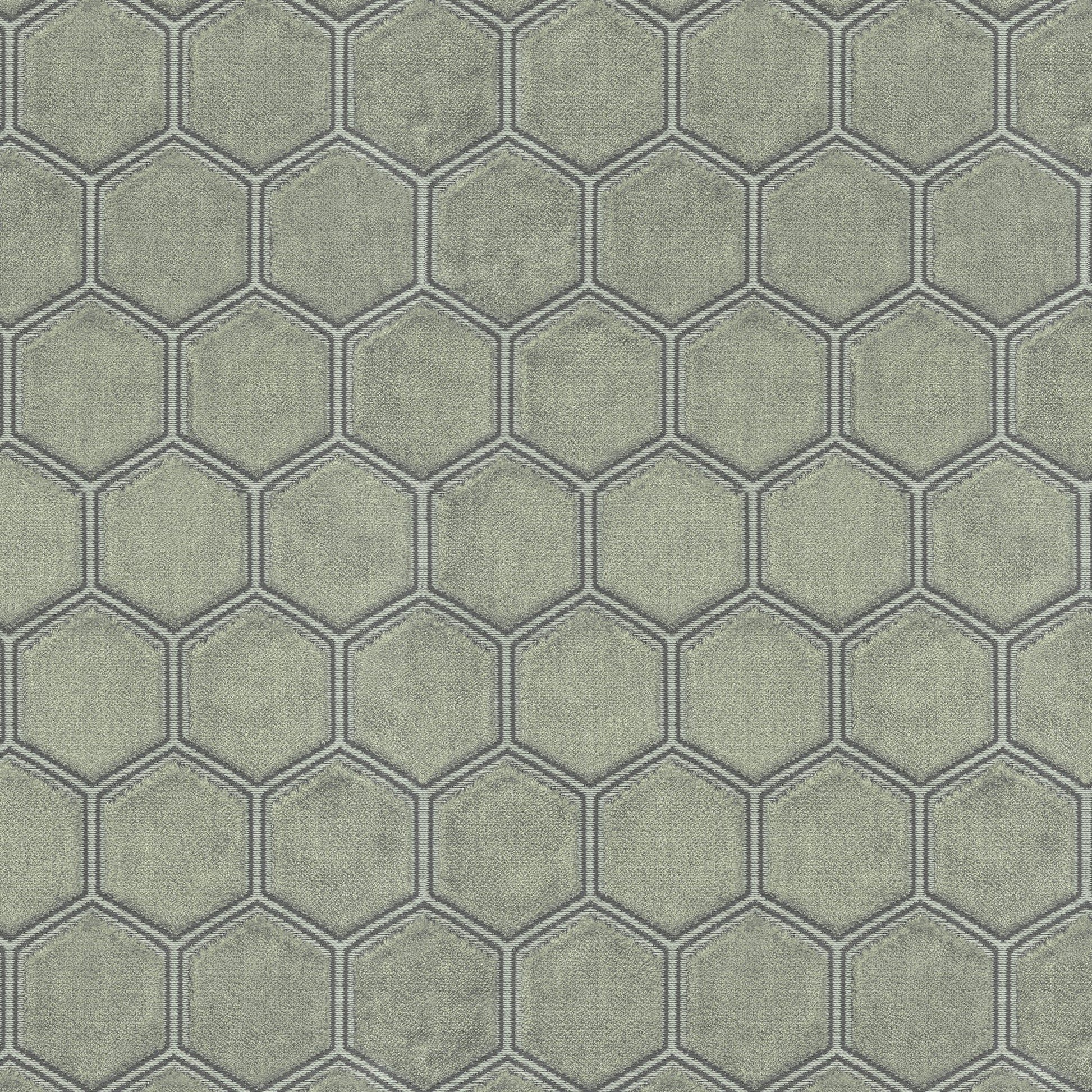 Brown and taupe honeycomb velvet fabric with a geometric, textured pattern.