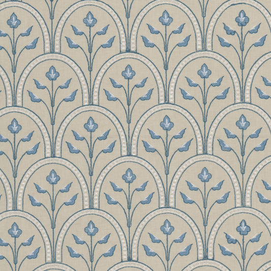 STOUT TEXTILES  MULTIPURPOSE,EMBROIDERIES TRANSITIONAL,, FRAME DESIGN BLUE   - HOUK-2