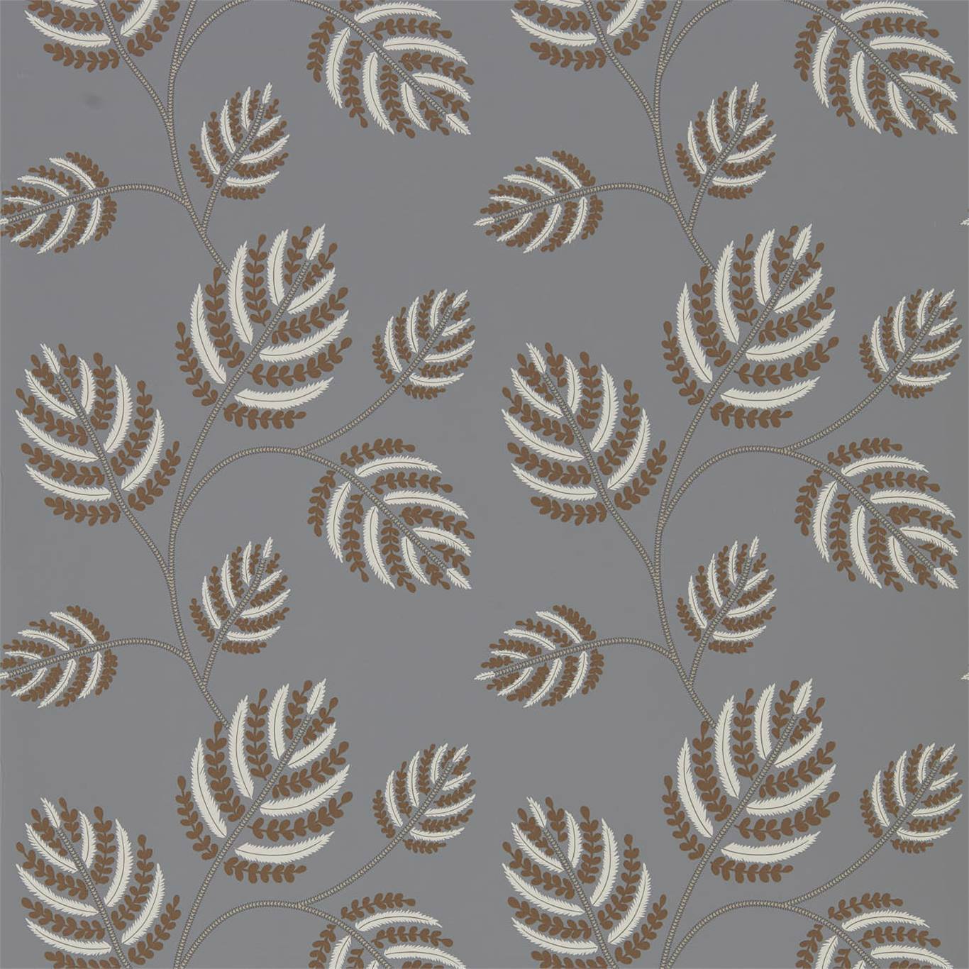 HARLEQUIN OUTLET Marbelle Wallpaper Leaves , Trees French Grey,Brass   - HPUT111891
